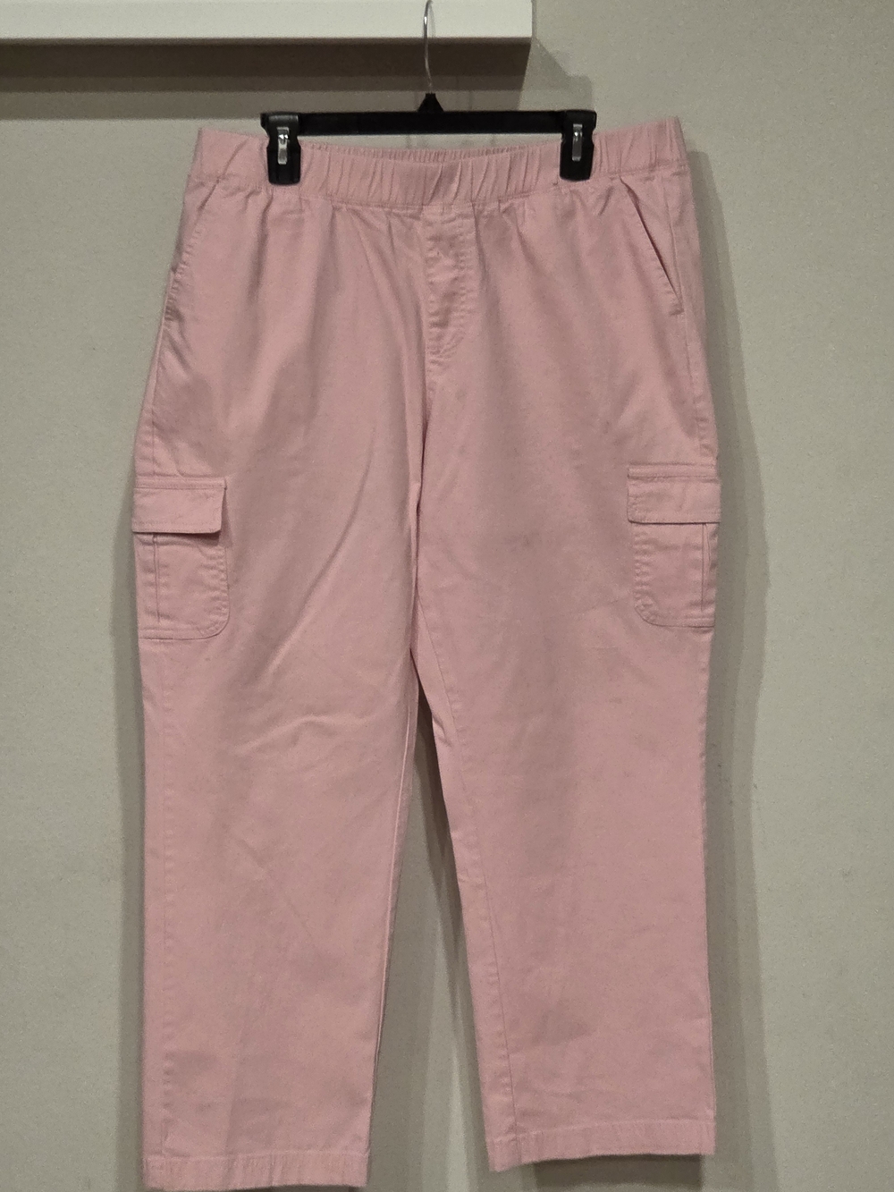 Women's Pink Cargo Joggers with Elastic Waist